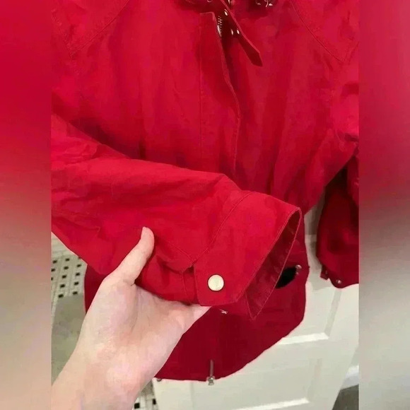 Lands End red puffer winter jacket with pockets & adjustable waist line size S - Picture 4 of 14